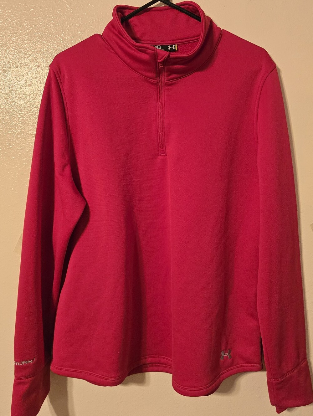 Under Armour ColdGear Storm 1 Women's XL Pink 1/2 Zip Fleece Pullover Stains